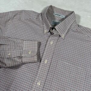 L.L.Bean Men's Wrinkle Resistant Plaid Button Down Shirt Cotton Blend